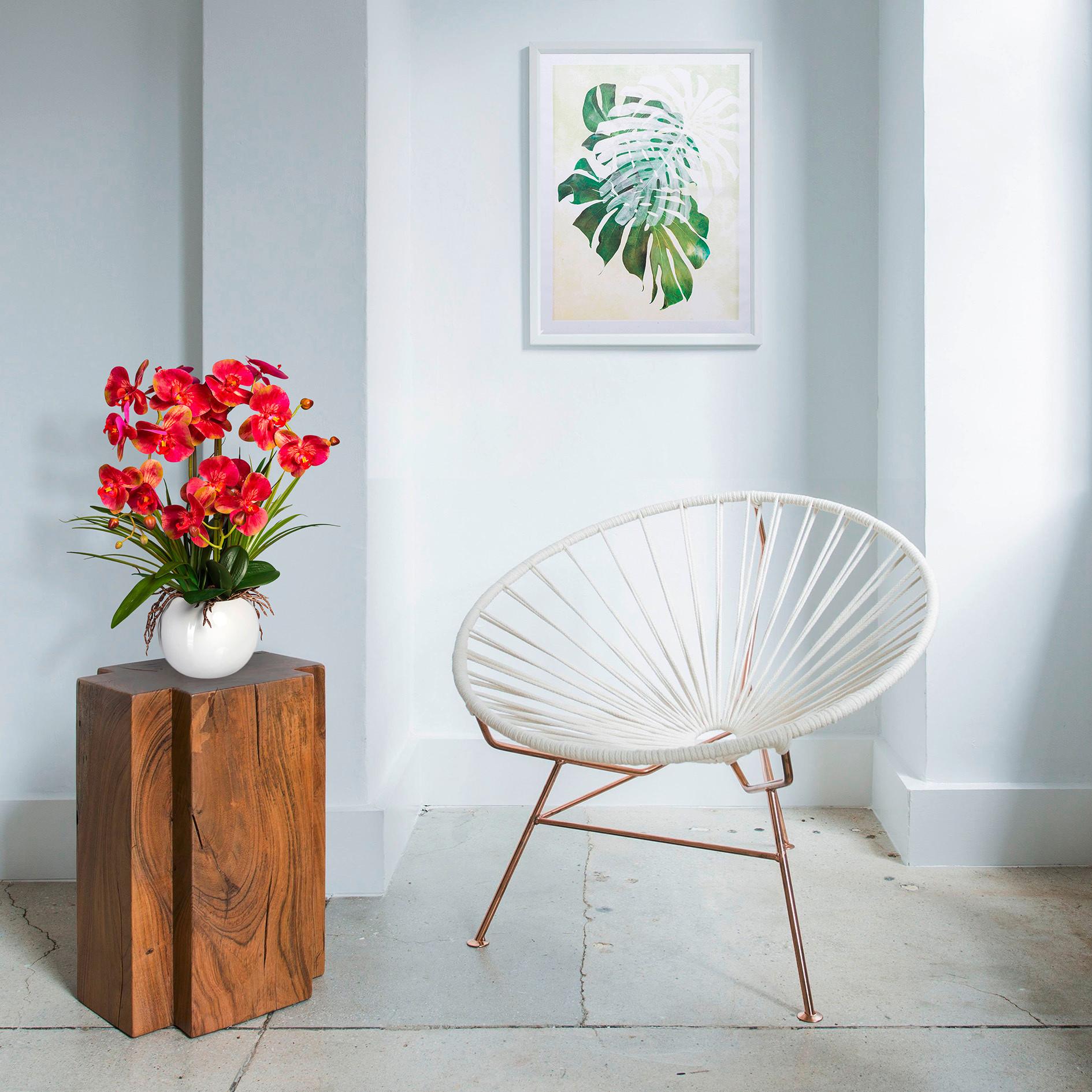 Kunstpflanze Orchidee H: 58 Cm - Pink/Weiß, Basics, Keramik/Kunststoff (58cm) - P & B