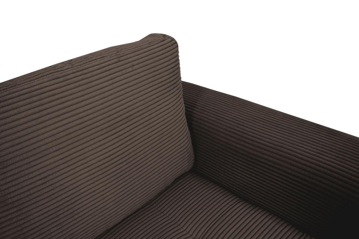 Souprava U MALTE, levá, šedohnědý manšestr - černá/šedavě hnědá, Moderní, textil/plast (178/305/155cm) - Based