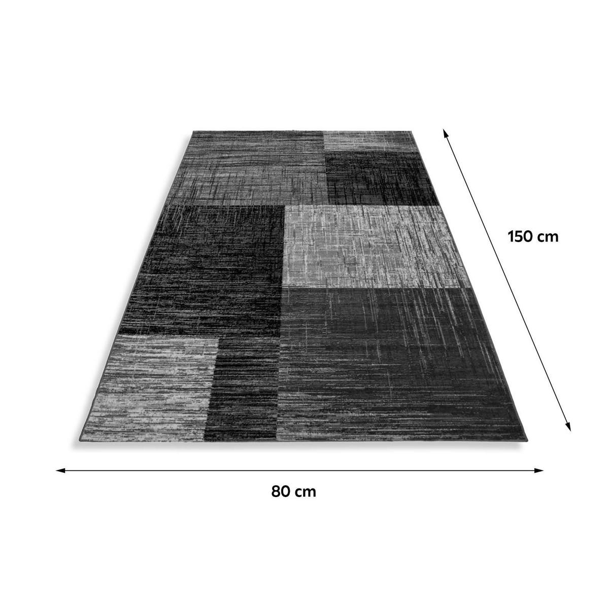 Webteppich Schwarz Naturfaser Plus 80x150 cm - Schwarz, Design, Textil (80/150cm)