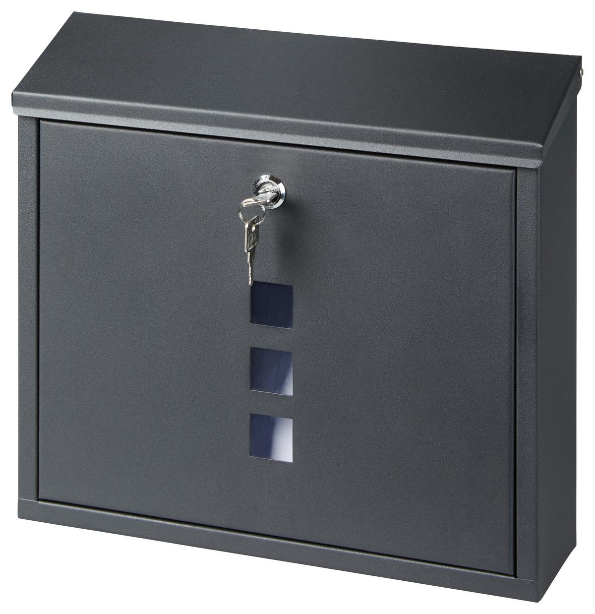 Briefkasten Anthrazit Robert Mit Sichtfenster - Anthrazit, Design, Metall (36/32,8/9,2cm) - Homezone