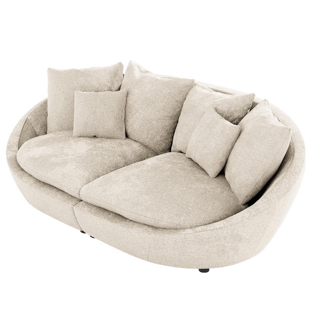 Bigsofa Maui, Silberfarben B: 280 cm - Silberfarben/Schwarz, MODERN, Textil (280/87/131cm) - Trendmanufaktur