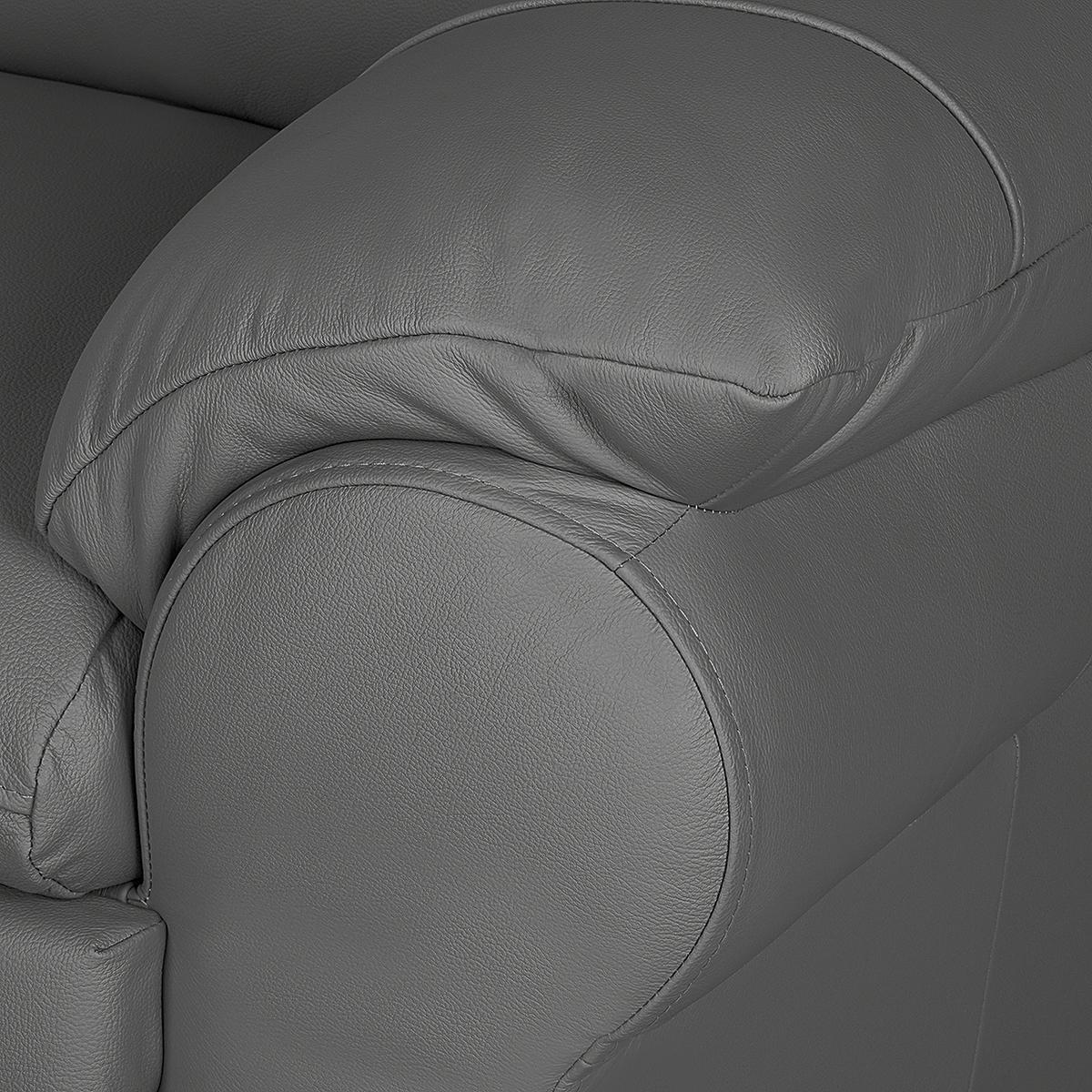 2-Sitzer-Sofa Oslo Beige B: 150 cm - Anthrazit/Schwarz, Design, Leder (150/92/85cm) - Livetastic