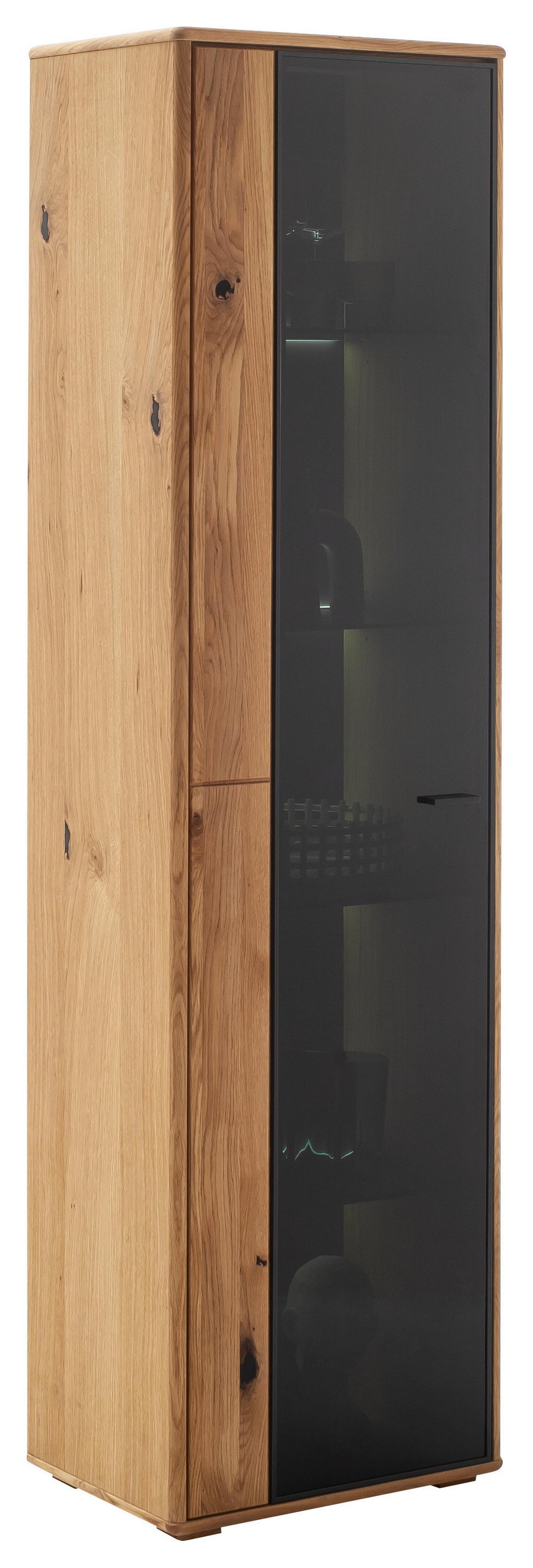Vitrine Arezzo Wildeiche/Anthrazit B: 52 cm - Wildeiche/Anthrazit, Design, Glas/Holz (52/190/37cm) - MID.YOU
