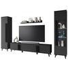 OBÝVACÍ STĚNA HELSINKI 02 - černá, Trend, kompozitní dřevo/plast (260/159,5/33cm)