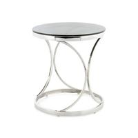 Príručný stolík strieborná - čierna/strieborná, Basics, kov/sklo (50/50/55cm)
