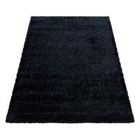 Hochflor Teppich Schwarz Brilliant 80x150 cm - Schwarz, Basics, Textil (80/150cm)