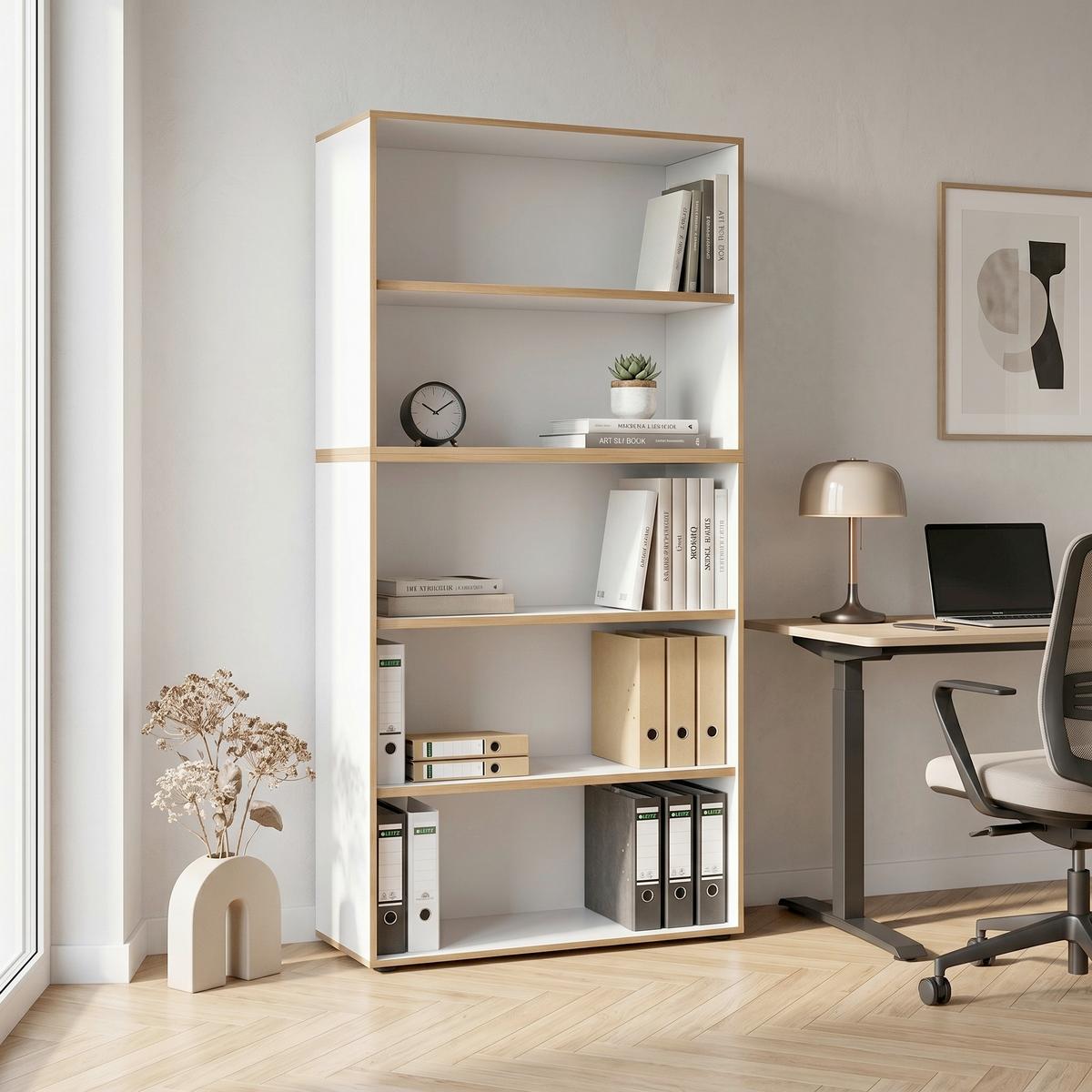 REGÁL NA ŠANÓNY SALIA B100 - čierna/biela, Design, kompozitné drevo/plast (100/183/33cm) - P & B