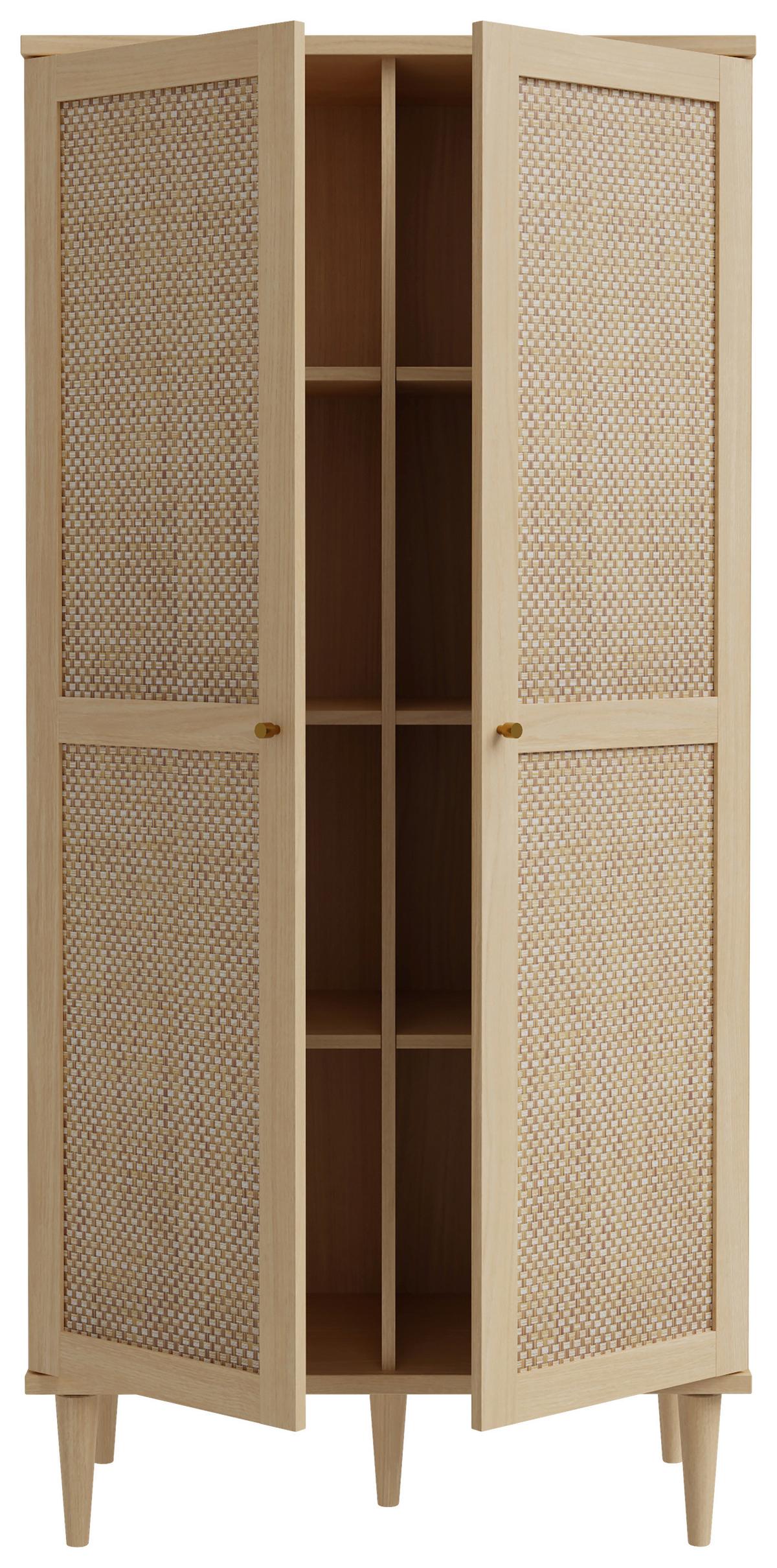 Skriňa Calasetta š: 80 cm - zlatá/farba duba, Natur, kov/drevo (80,1/166,6/41,4cm)