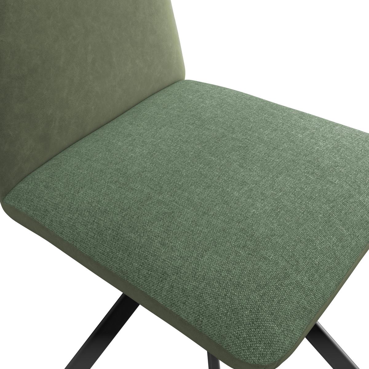 Stuhl Kian Webstoff grün, B: 46 cm - Schwarz/Grün, Trend, Textil/Metall (46/88/63cm)