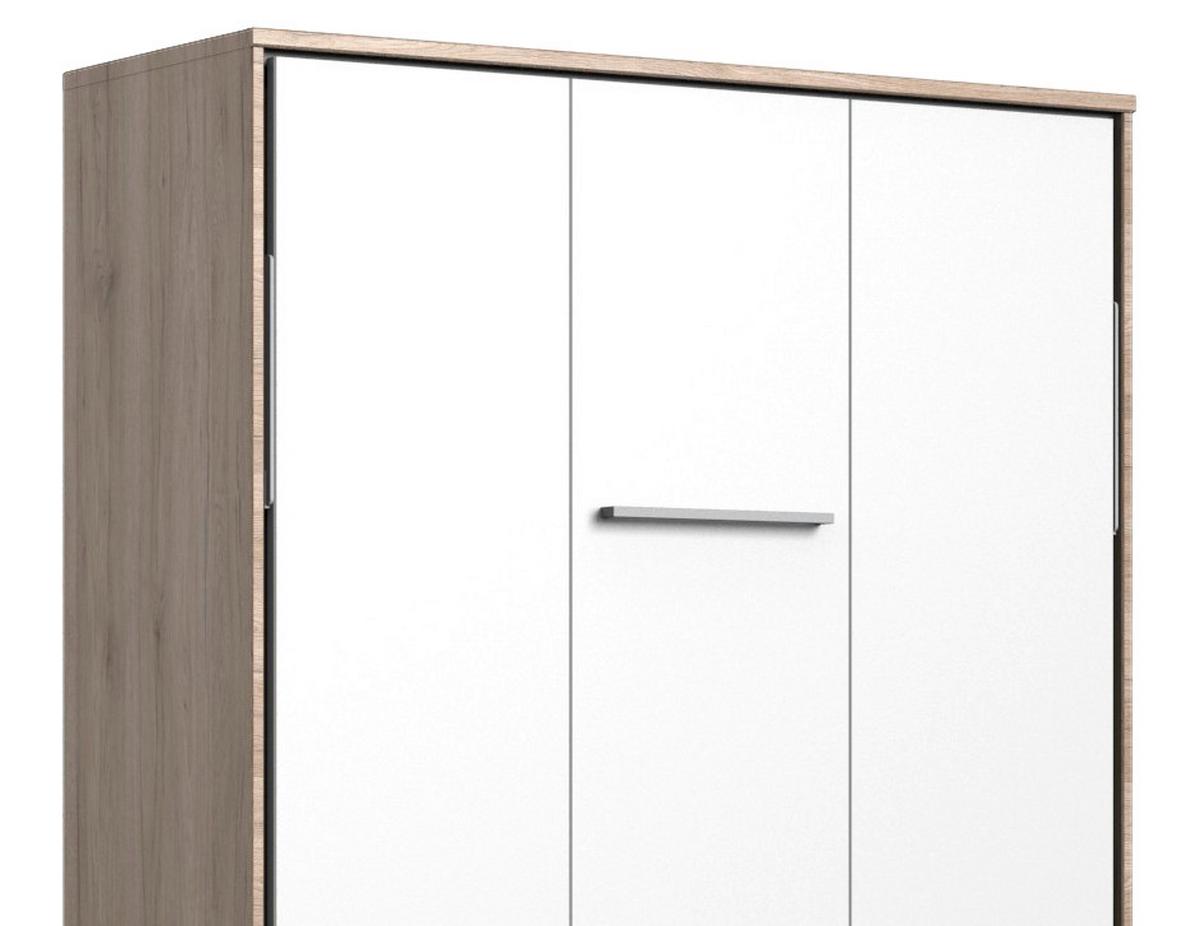 Schrankbett Mit Lattenrost 90x200 Juist Weiß/eiche - Eichefarben/Weiß, KONVENTIONELL, Holz/Holzwerkstoff (90/200cm) - MID.YOU