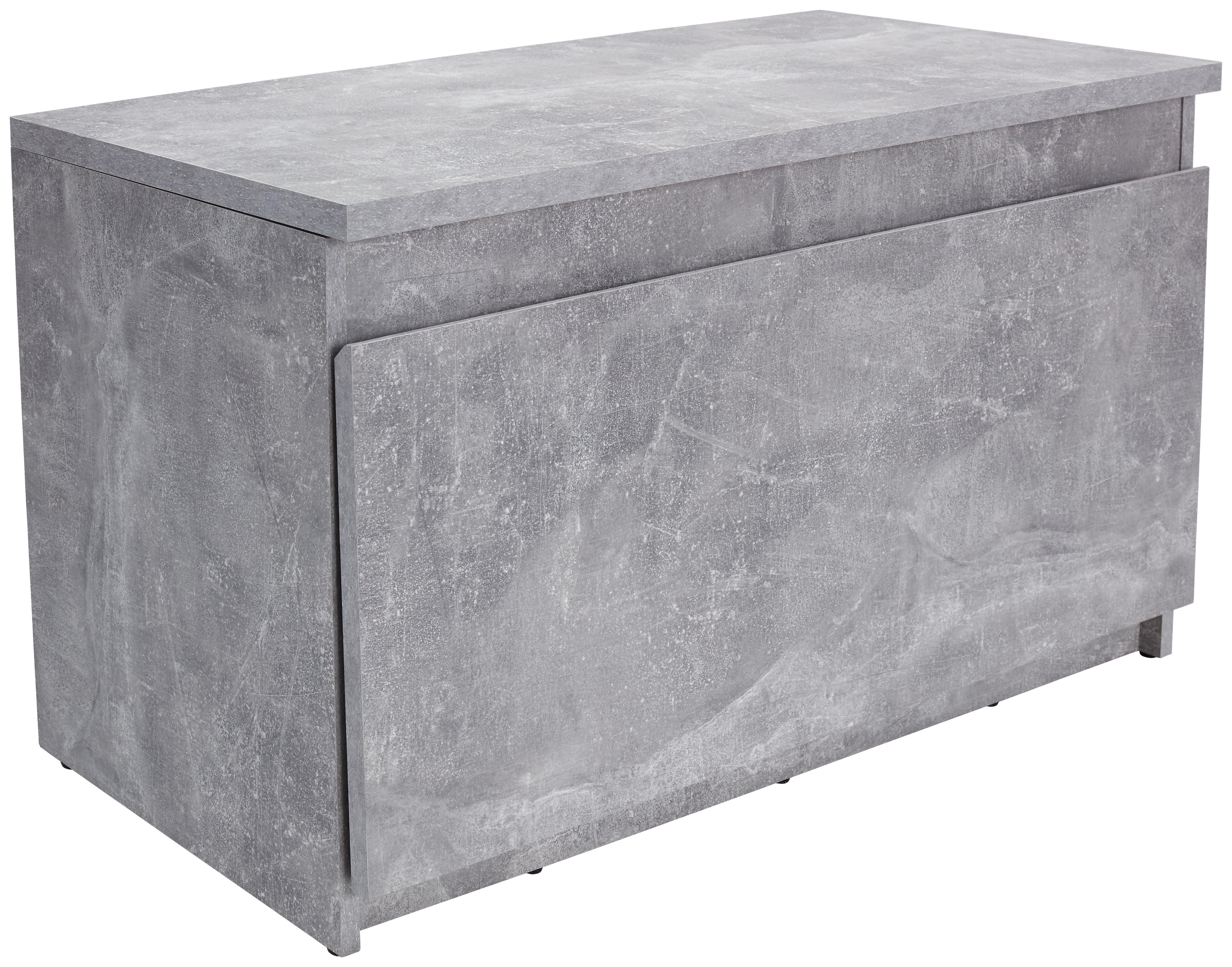 Előszobapad Trend - Világosszürke, modern, Faalapú anyag (90/49/38cm)