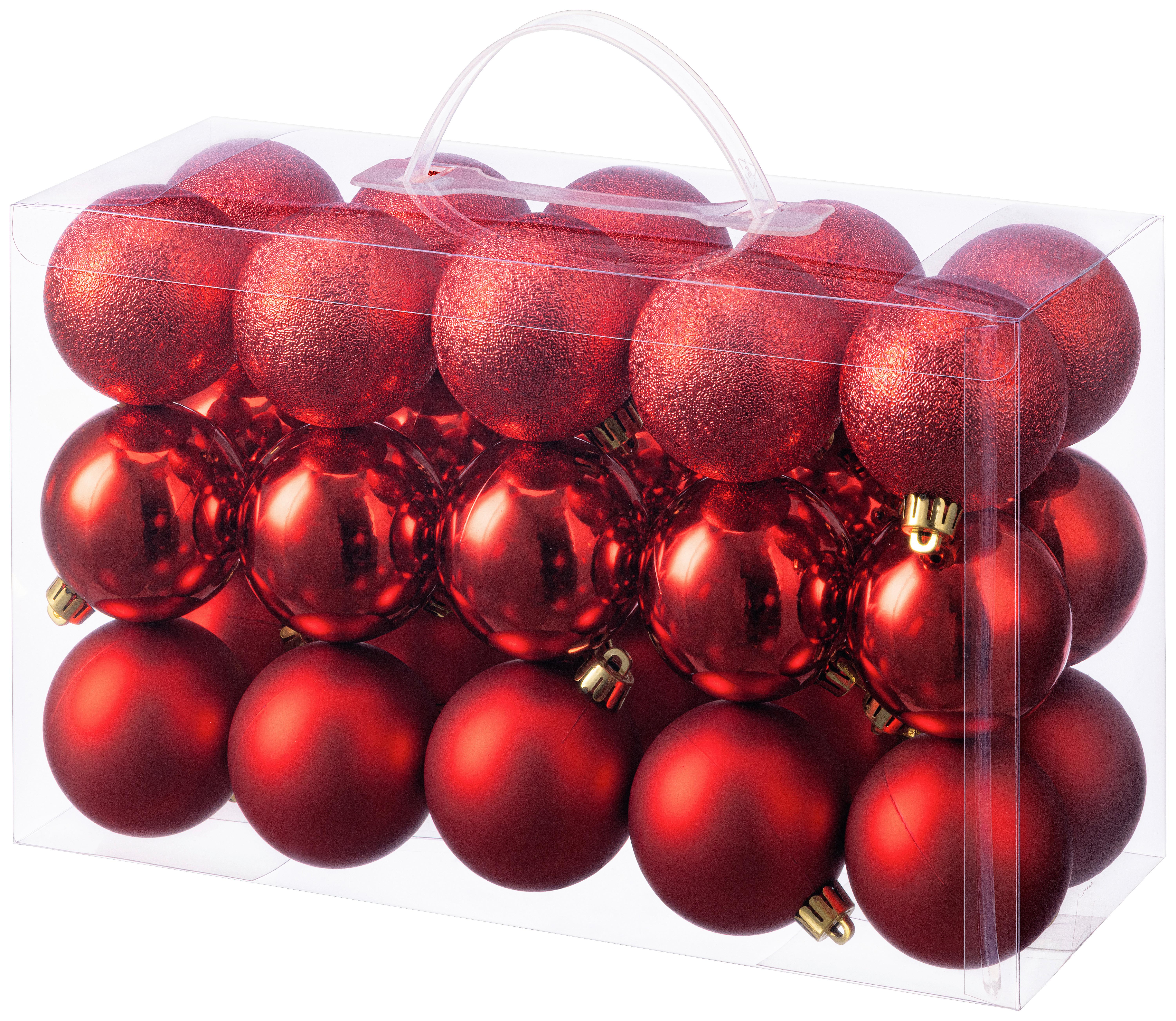 CHRISTBAUMKUGEL-SET Lea, Rot, 30-teilig