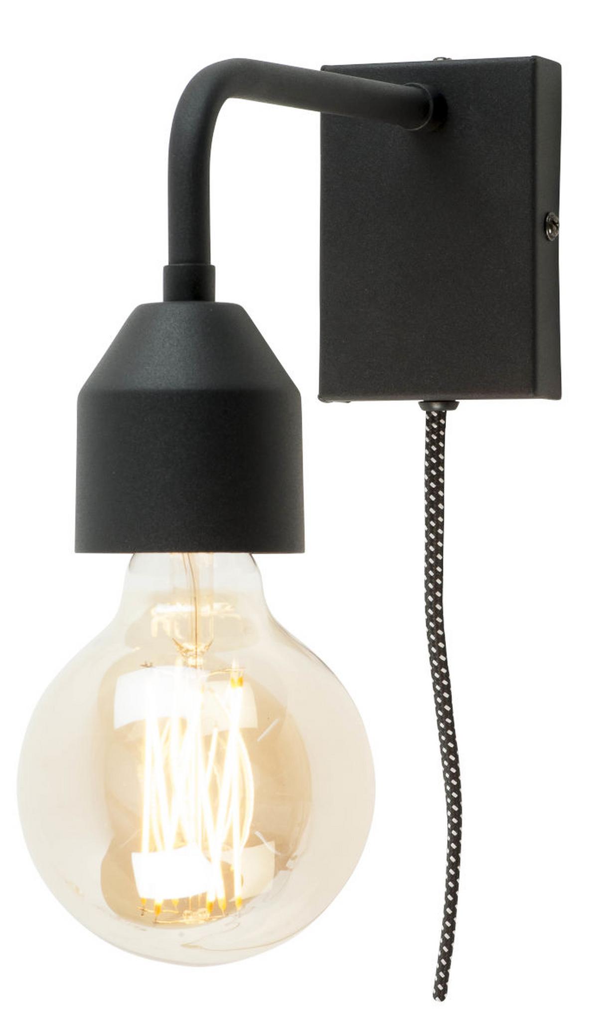 Wandleuchte Madrid 1-Flammig - Schwarz, Design, Metall (7/14,7/20,3cm) - It's about Romi