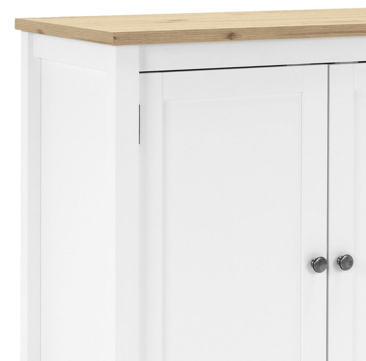 Kommode B 80 Cm Bergen 1, Weiß/eiche Dekor - Eichefarben, KONVENTIONELL, Holzwerkstoff (80/90/40cm) - MID.YOU