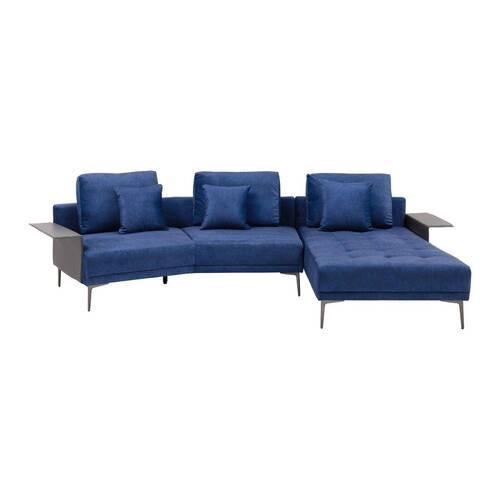 Sedací souprava DONNA - šedá/modrá, Moderní, kov/dřevo (345/68/176cm) - Bessagi Home