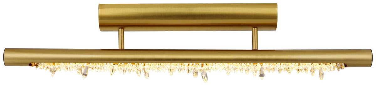 Led-deckenleuchte Felicitas L: 80 Cm 3 Helligkeitsstufen - Klar/Messingfarben, Basics, Kunststoff/Metall (80/8/19cm) - Globo