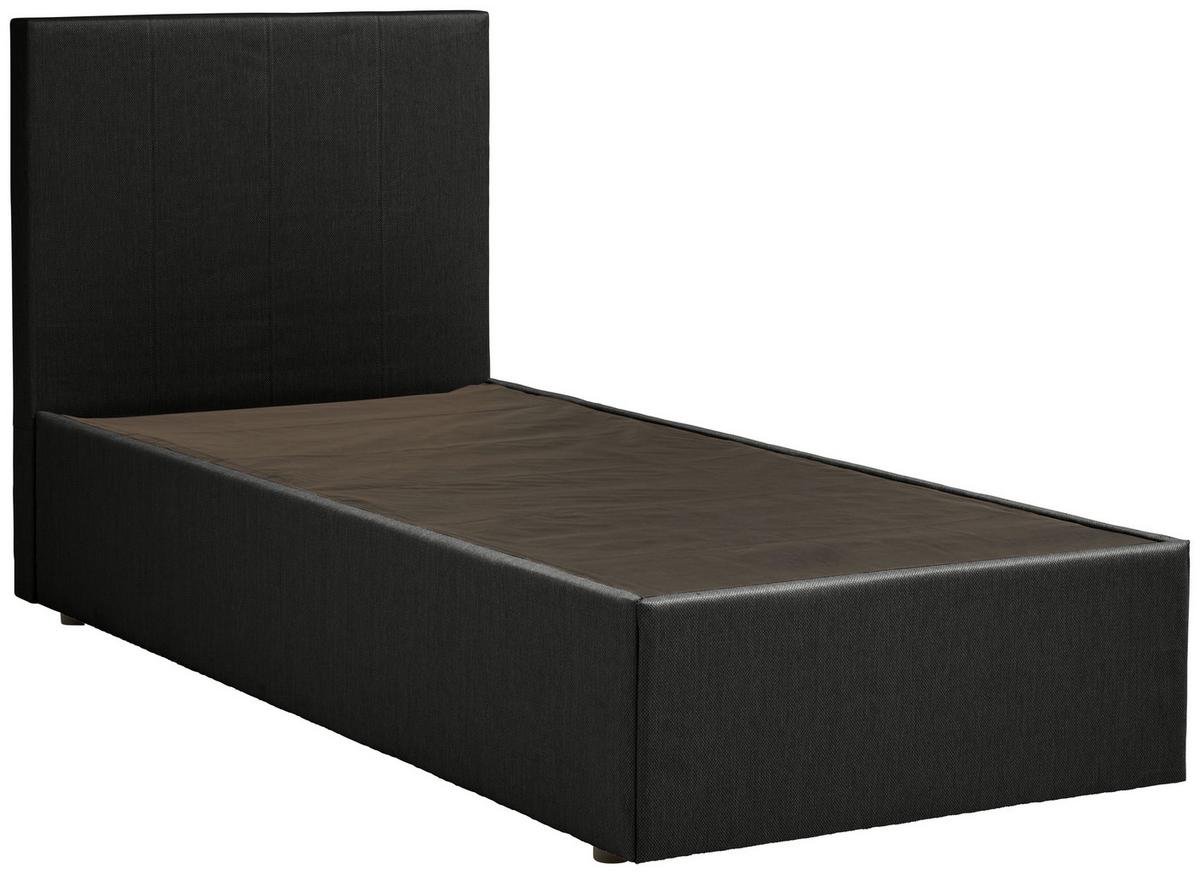 Boxbett mit Topper Carolina 90x200 cm - Schwarz/Grau, Basics, Textil (90/200cm) - P & B