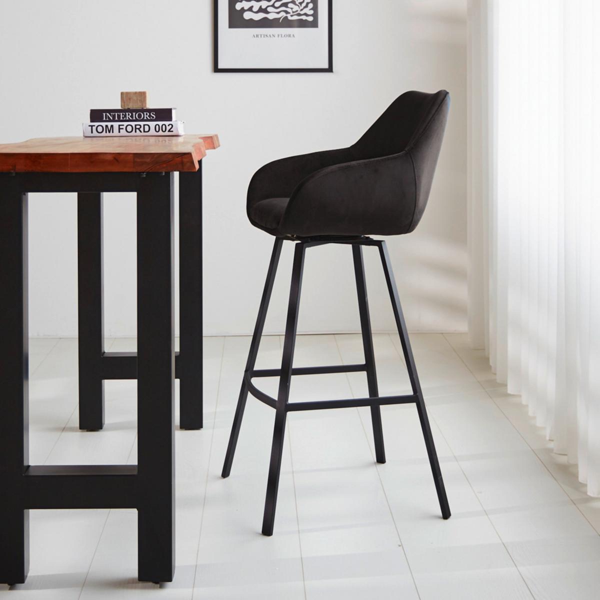 SADA BAROVÝCH ŽIDLÍ CASPER - černá, Moderní, kov/textil (55cm) - MID.YOU