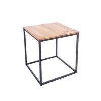 Beistelltisch Justus Schwarz/Eichefarben L: 40cm - Eichefarben/Schwarz, Natur, Holz/Metall (40/40/41cm)