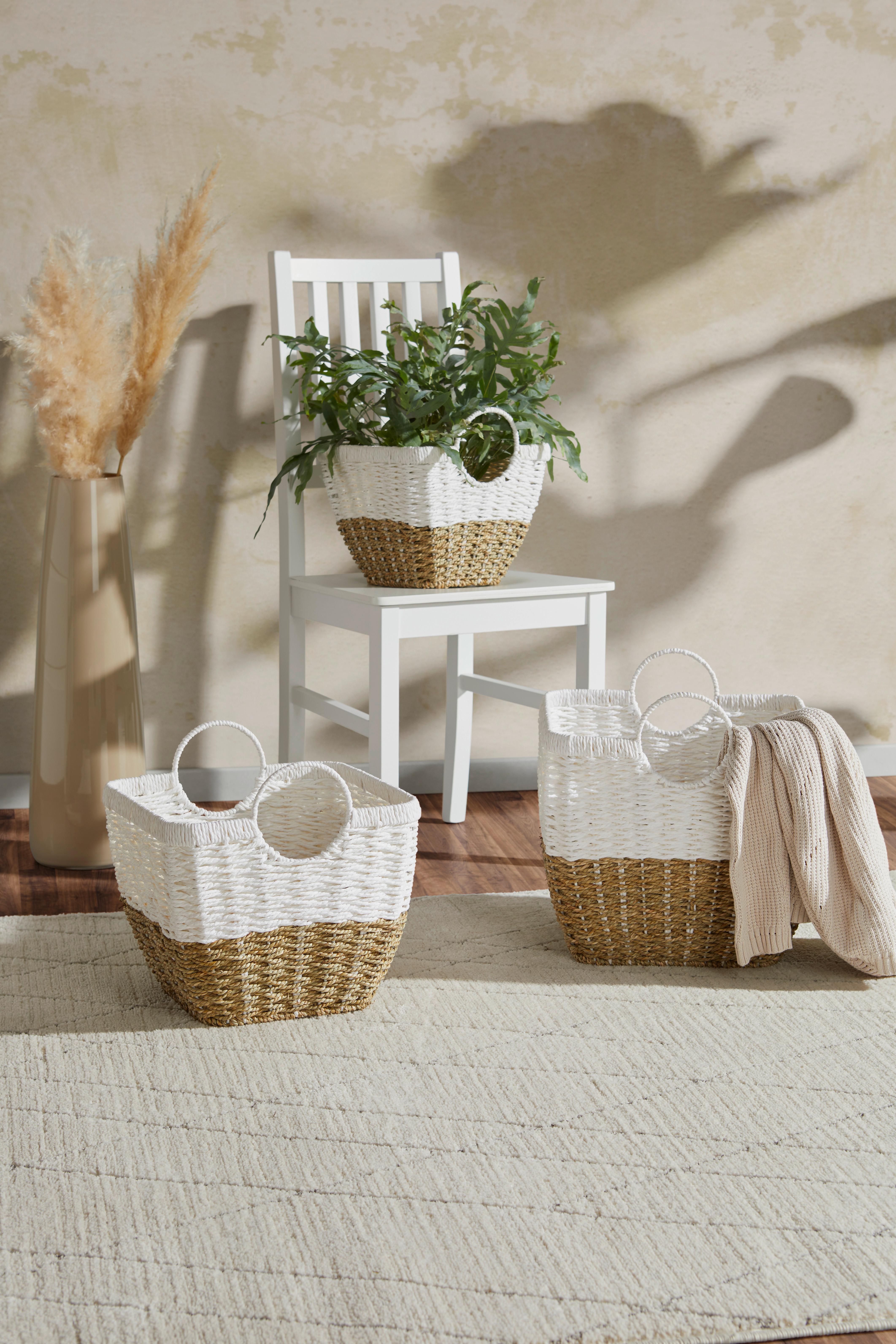 Korb Eleonora - L - Naturfarben/Weiß, Basics, Naturmaterialien/Papier (36/30-36cm) - James Wood