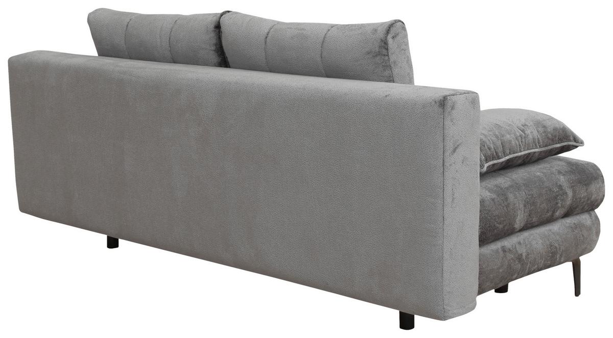 Schlafsofa Perla Graphitfarben B: 203 cm - Schwarz/Graphitfarben, KONVENTIONELL, Textil (203/94/96cm)