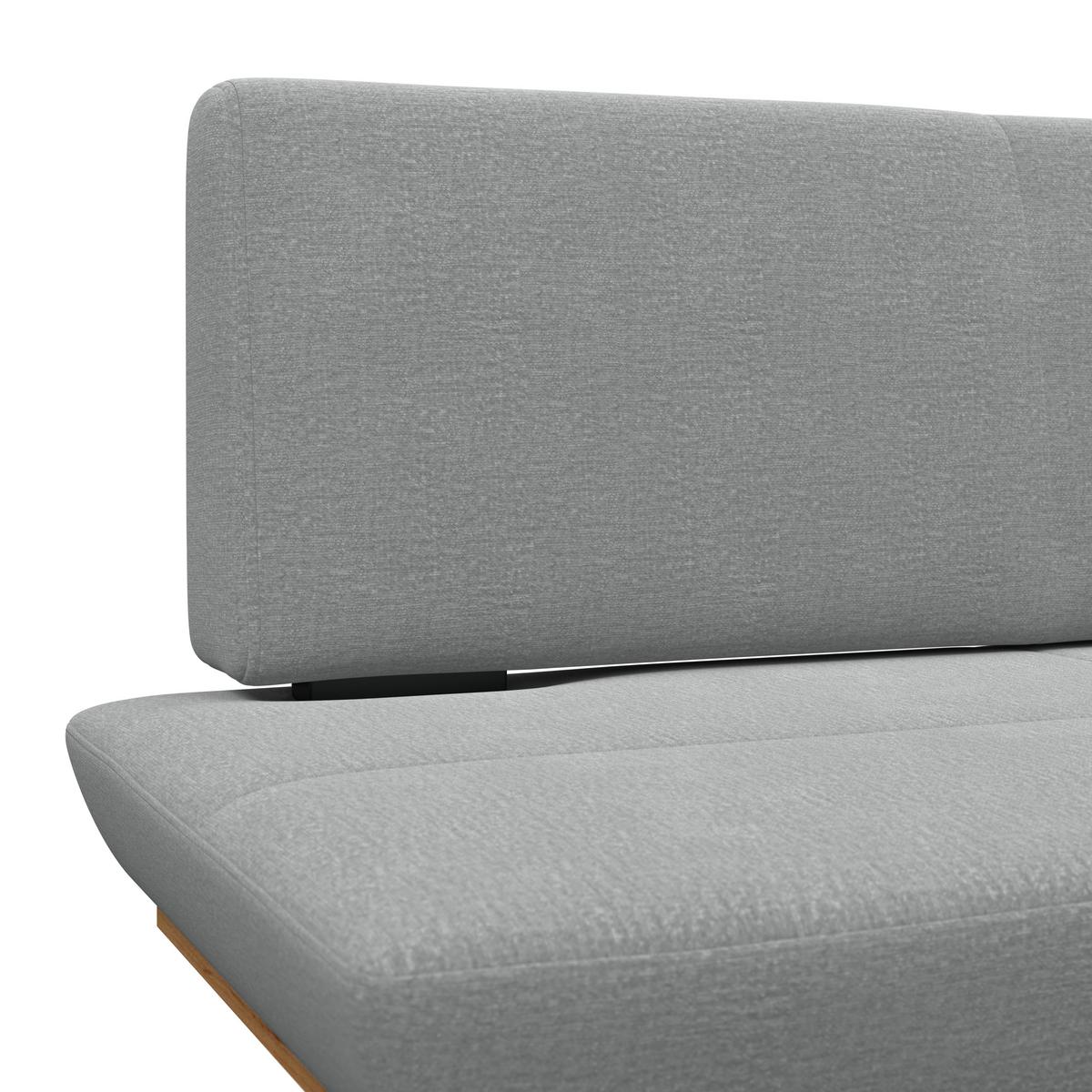 Sitzbank Tristan Webstoff hellgrau, B: 130cm - Hellgrau/Schwarz, MODERN, Holz/Textil (130/48/90cm) - James Wood