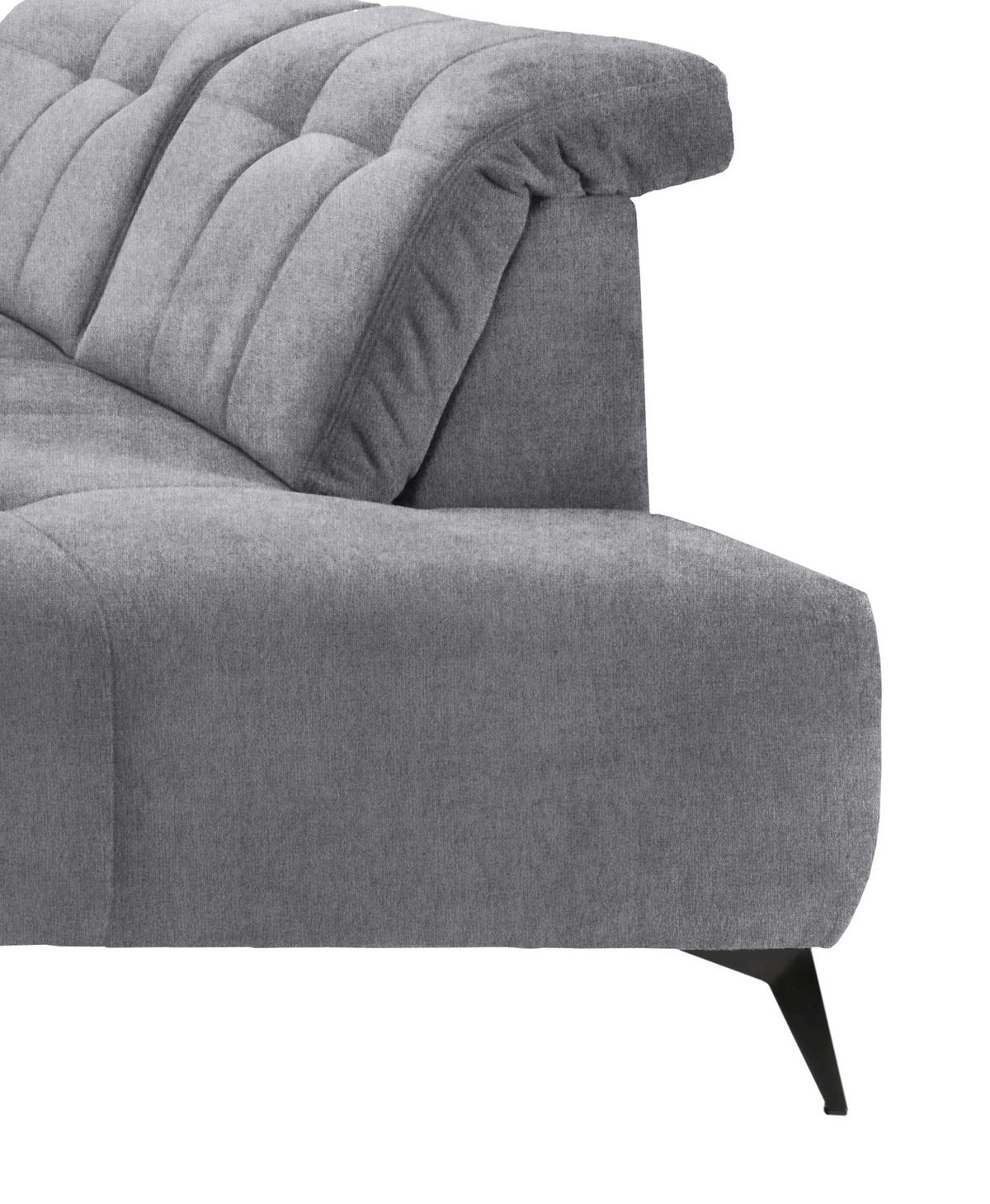 Ecksofa, Sitzvorzug Elektrisch Sano, Hellgrau, 180x337x200cm - Hellgrau/Schwarz, MODERN, Textil (180/337/200cm) - Livetastic