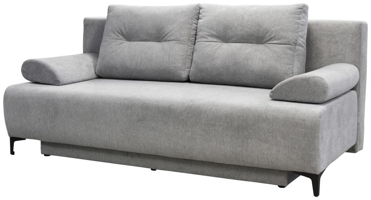 Boxspringová pohovka VIERA, světle šedá - černá/světle šedá, Moderní, kov/textil (201/100/105cm)