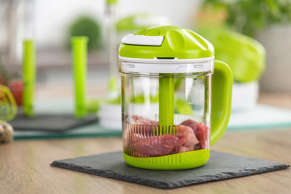 Universalzerkleinerer Twist N Joy 3tlg. - Grün, Basics, Kunststoff/Metall - Genius