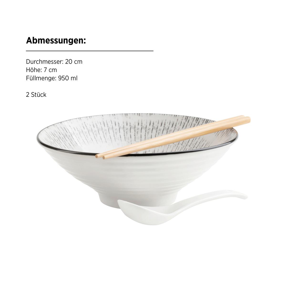 Chinesisches Tafelservice Porzellan - Schwarz/Weiß, Basics, Keramik - Mäser