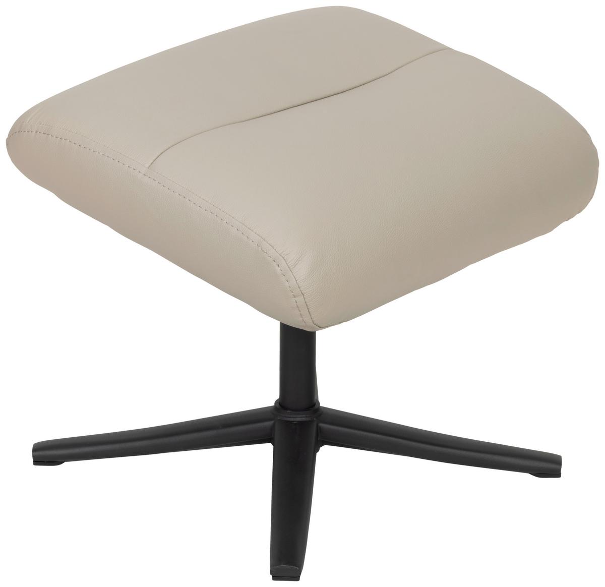 Relaxsesselset Repose Hellgrau B: 76 Cm - Hellgrau/Schwarz, Design, Leder/Textil (76/107/79cm) - Livetastic