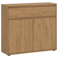 Kommode Calzado Steineiche B: 92cm - Eichefarben/Schwarz, MODERN, Holzwerkstoff (92/86/35cm)
