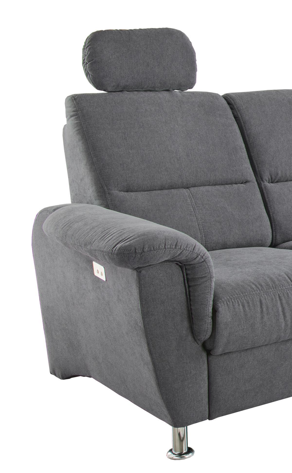 Ecksofa Parole Anthrazit S:292/165 Cm - Chromfarben/Anthrazit, KONVENTIONELL, Textil (292/165cm) - Livetastic