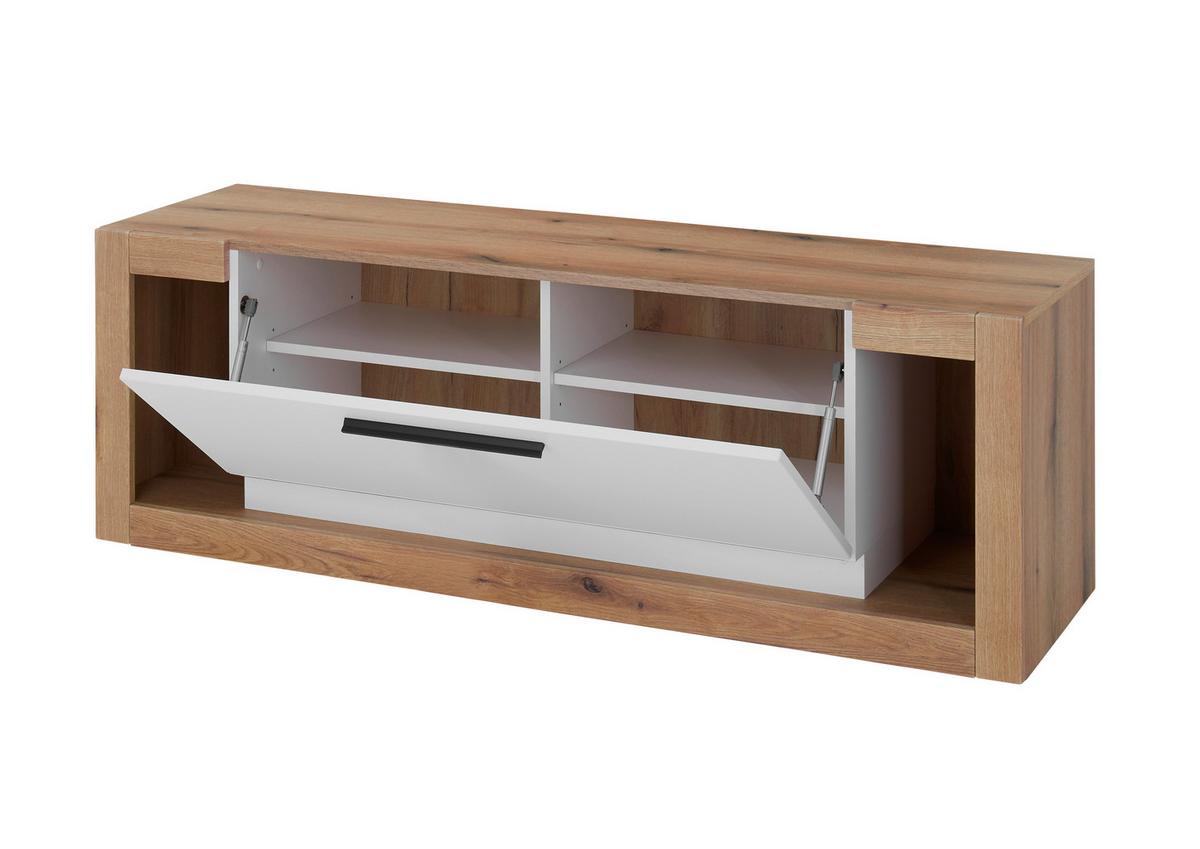 Lowboard Brixen Weiß/Eichefarben B: 150cm - Eichefarben/Weiß, Design, Holzwerkstoff (150/49/43cm) - MID.YOU