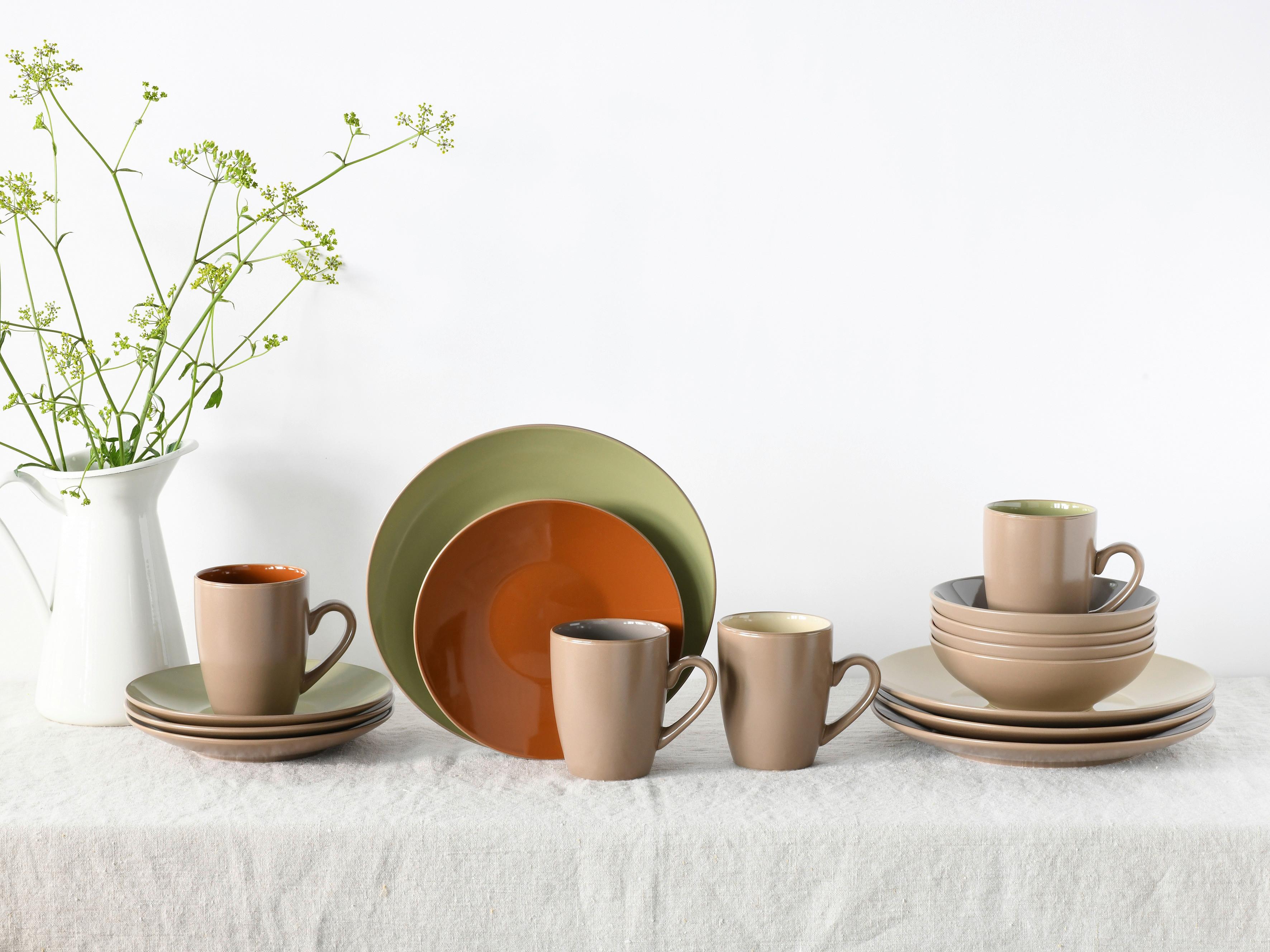 Kombiservice Urban Keramik 4 Personen Geschirr Set - Multicolor, Basics, Keramik (32,5/31/31cm) - Creatable
