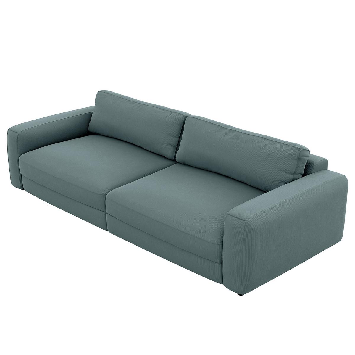 Bigsofa Bourbon Blaugrau B: 264 Cm - Blaugrau/Schwarz, MODERN, Textil (264/84/125cm) - Trendmanufaktur