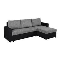 Univerzálna sedačka HIT, čierna umelá koža / sivá tk. - čierna/sivá, Design, kompozitné drevo/textil (228/147cm) - P & B