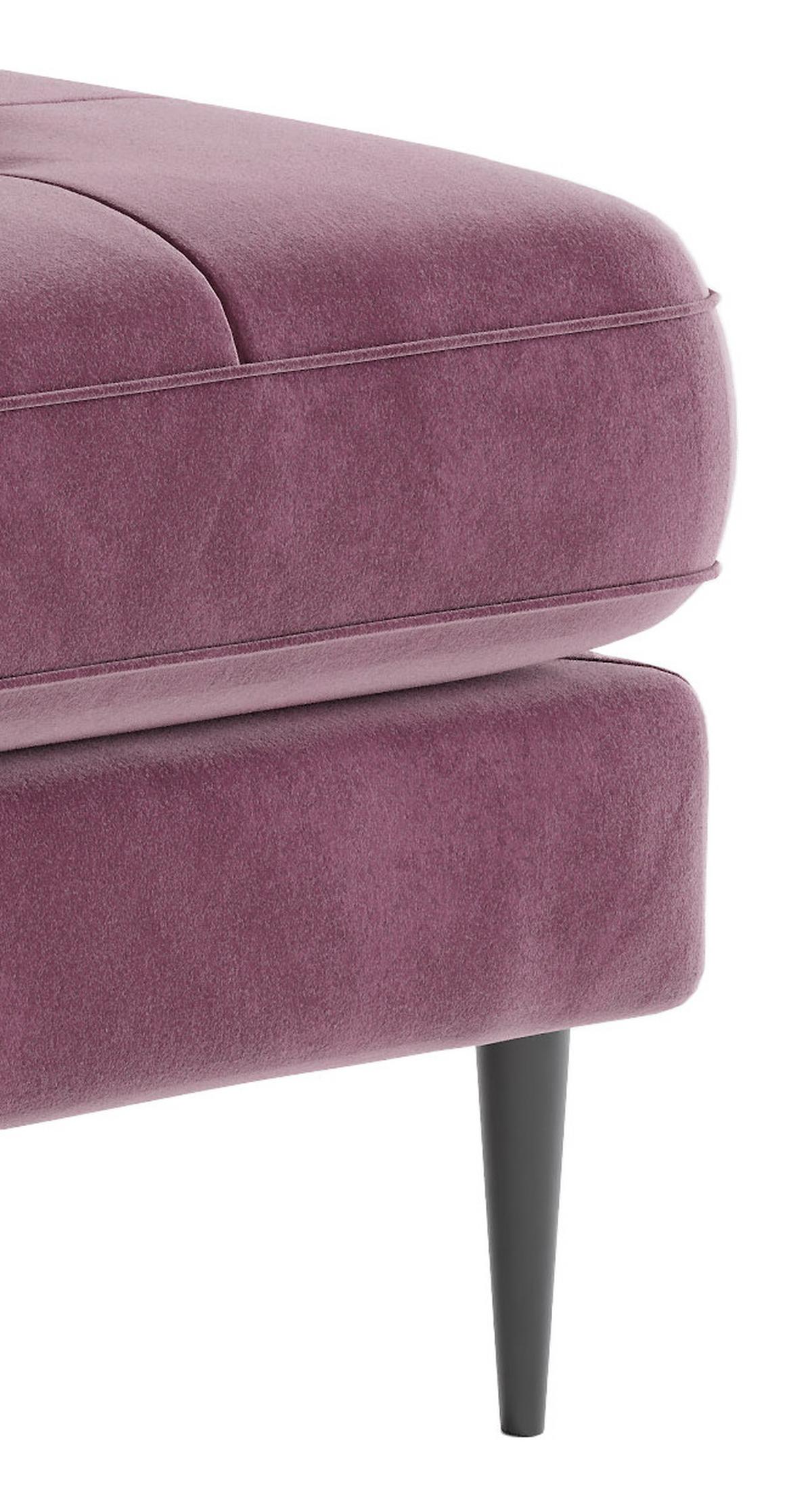 Ecksofa Scott - Edelstahlfarben/Weinrot, Design, Textil (205/259cm) - Livetastic