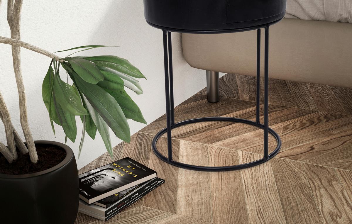 Nachttisch Schwarz L: 40 Cm - Schwarz, Design, Holz/Metall (40/40/60cm) - Livetastic