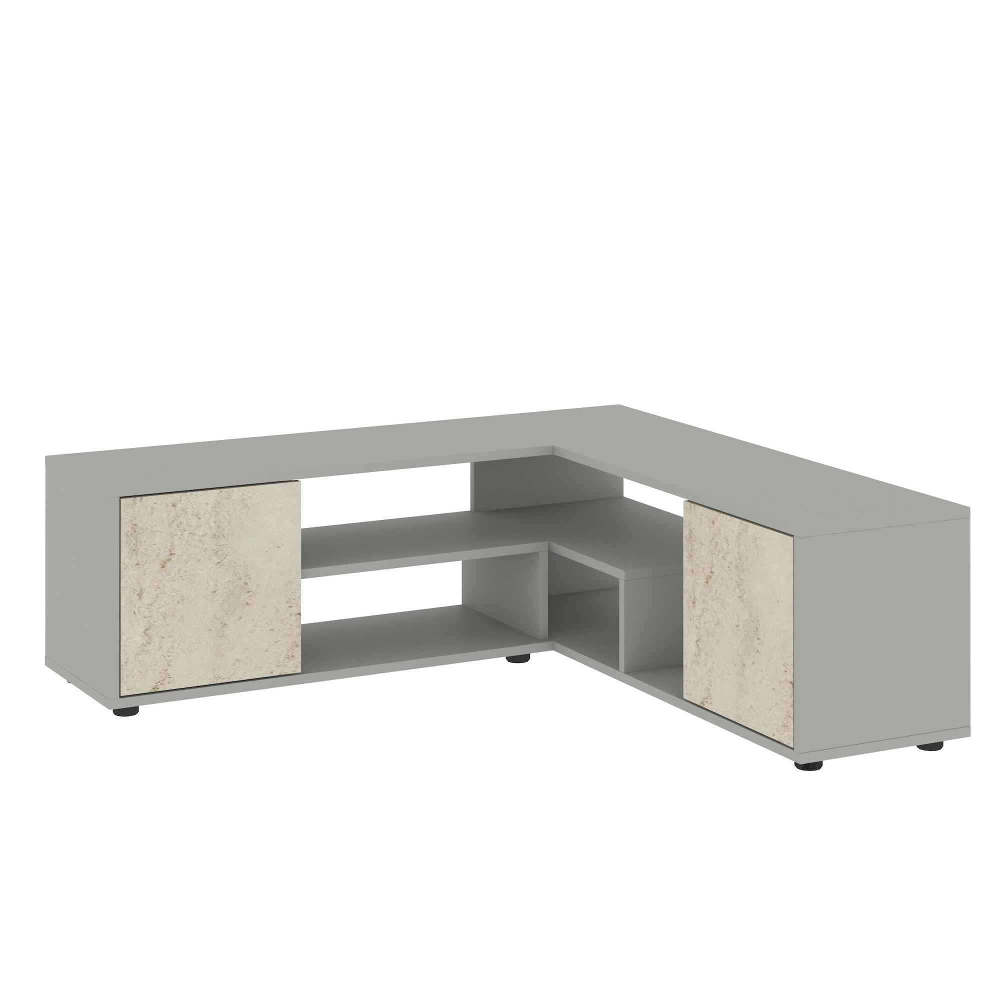 Lowboard Rosa Grau/beige B: 125 Cm - Beige/Grau, Design, Holzwerkstoff (125/40/120cm) - Livetastic