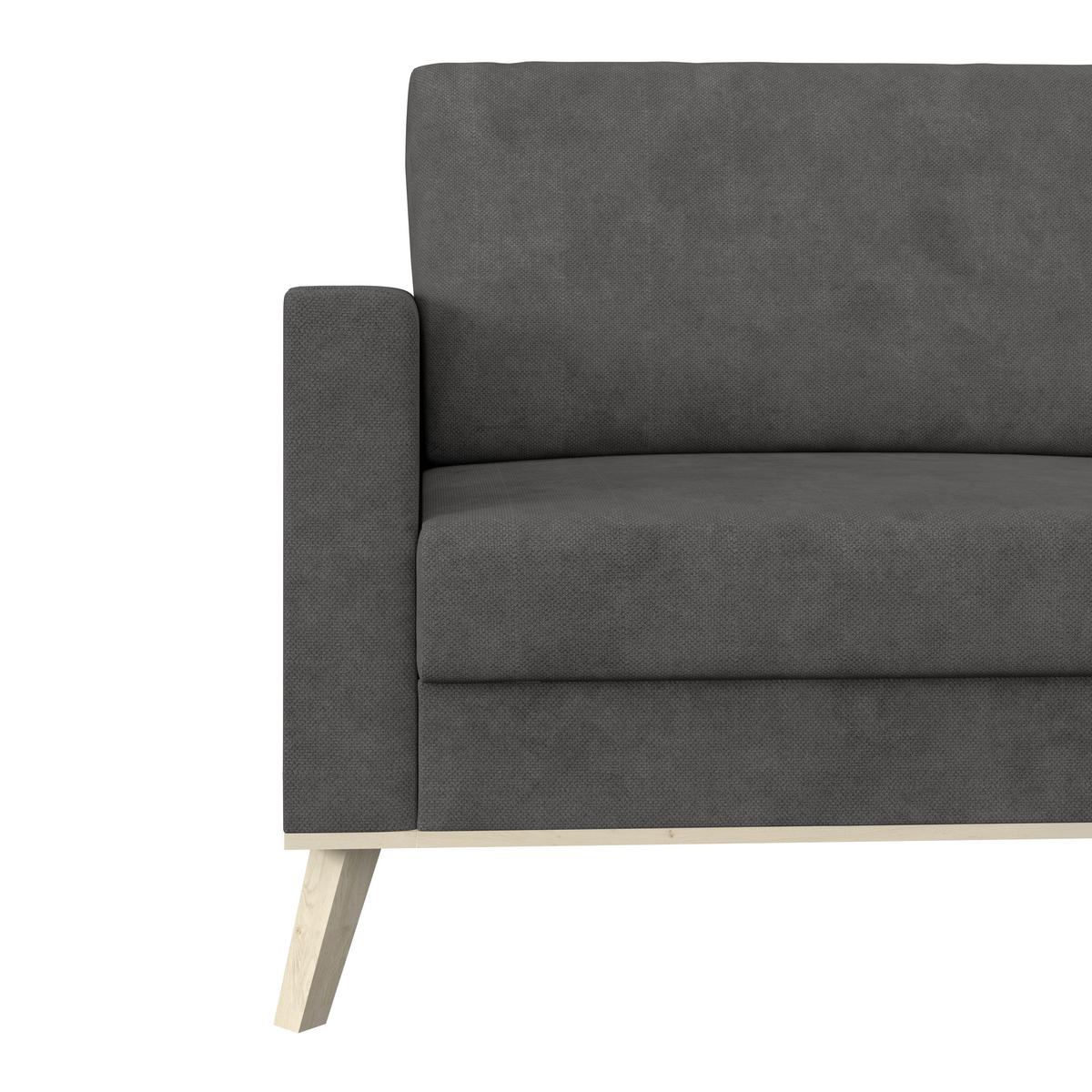 Ecksofa Carini - Eichefarben/Anthrazit, Basics, Textil (222/152cm)