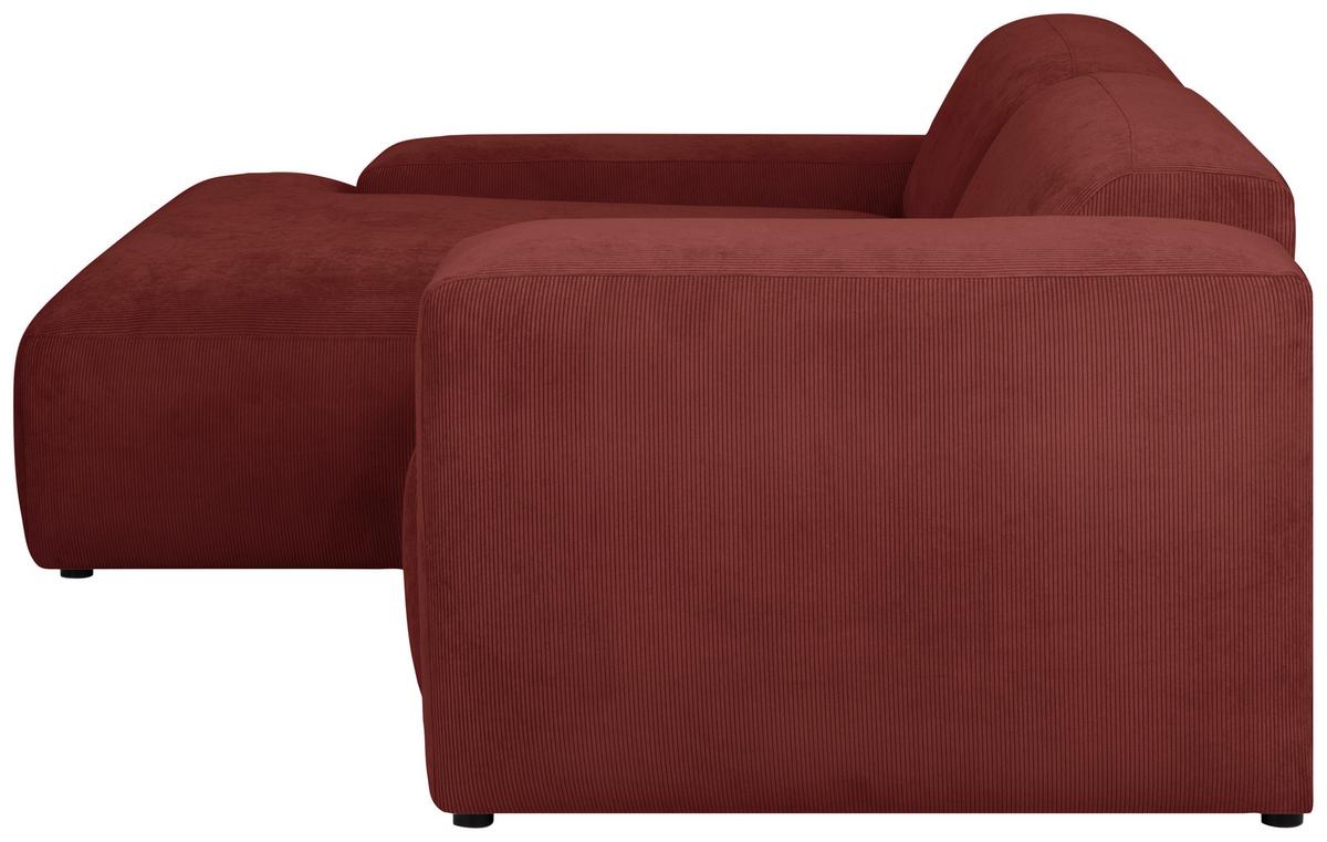 Ecksofa Hannah Rot 170x252 cm - Rot/Schwarz, Design, Textil (170/252cm) - MID.YOU