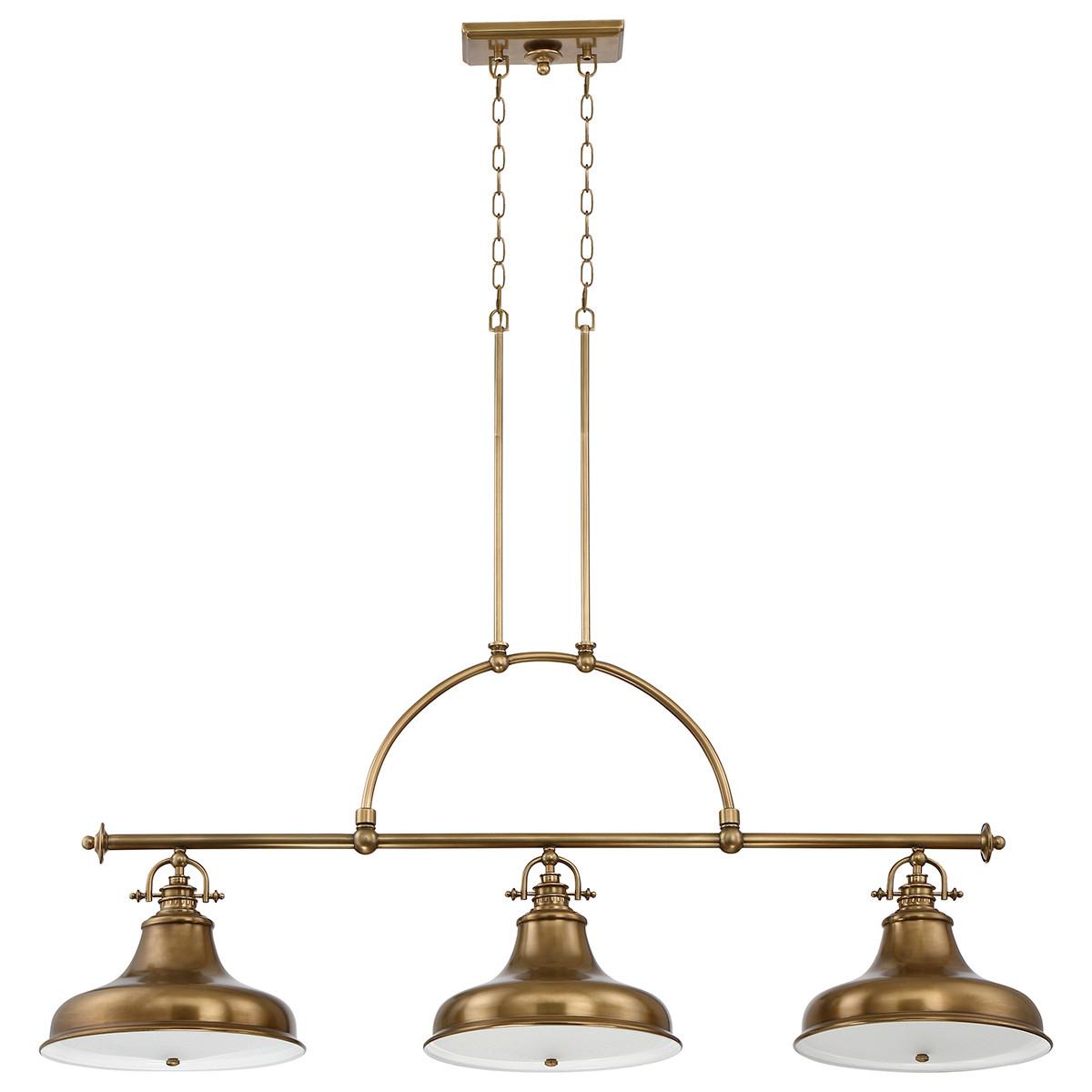 Hängeleuchte H: ca. 73 cm 3-flammig Messingfarben