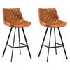 Barhocker-set Bowie - Cognac/Schwarz, KONVENTIONELL, Textil/Metall (50/102/55cm) - MID.YOU
