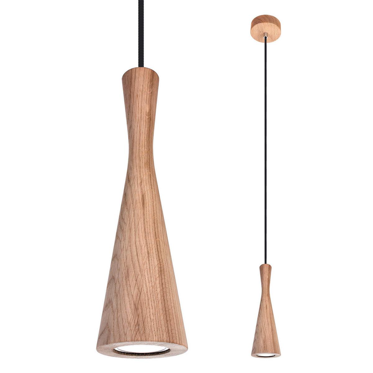 Hängeleuchte 8510144 Vegas - Eichefarben/Schwarz, Natur, Holz (10/90-140cm)