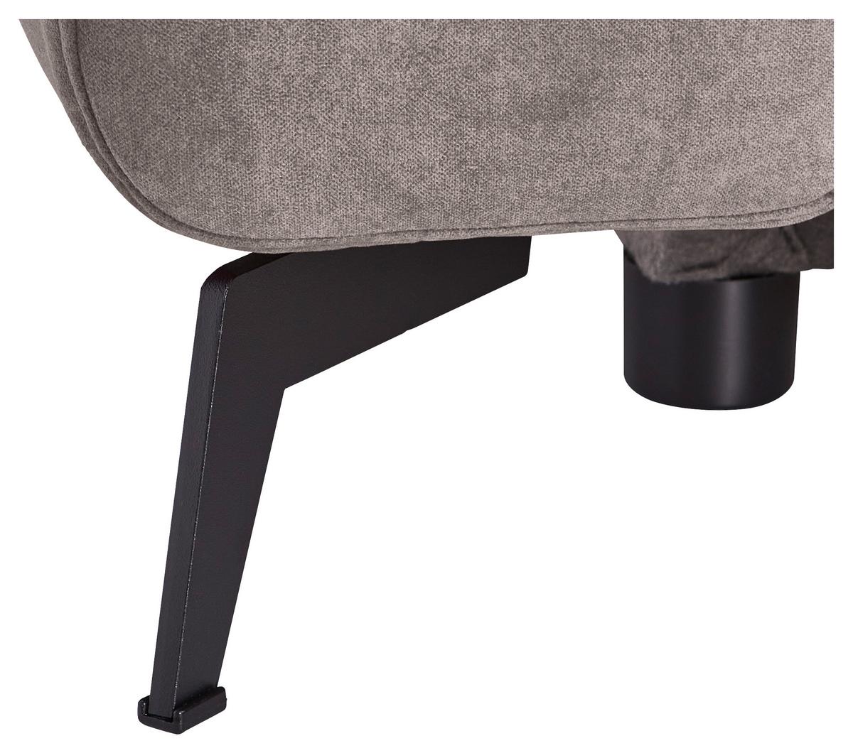 Ecksofa Mit Schlaffunktion Adesso Greige Chenille - Greige/Schwarz, KONVENTIONELL, Textil (275/257cm) - MID.YOU