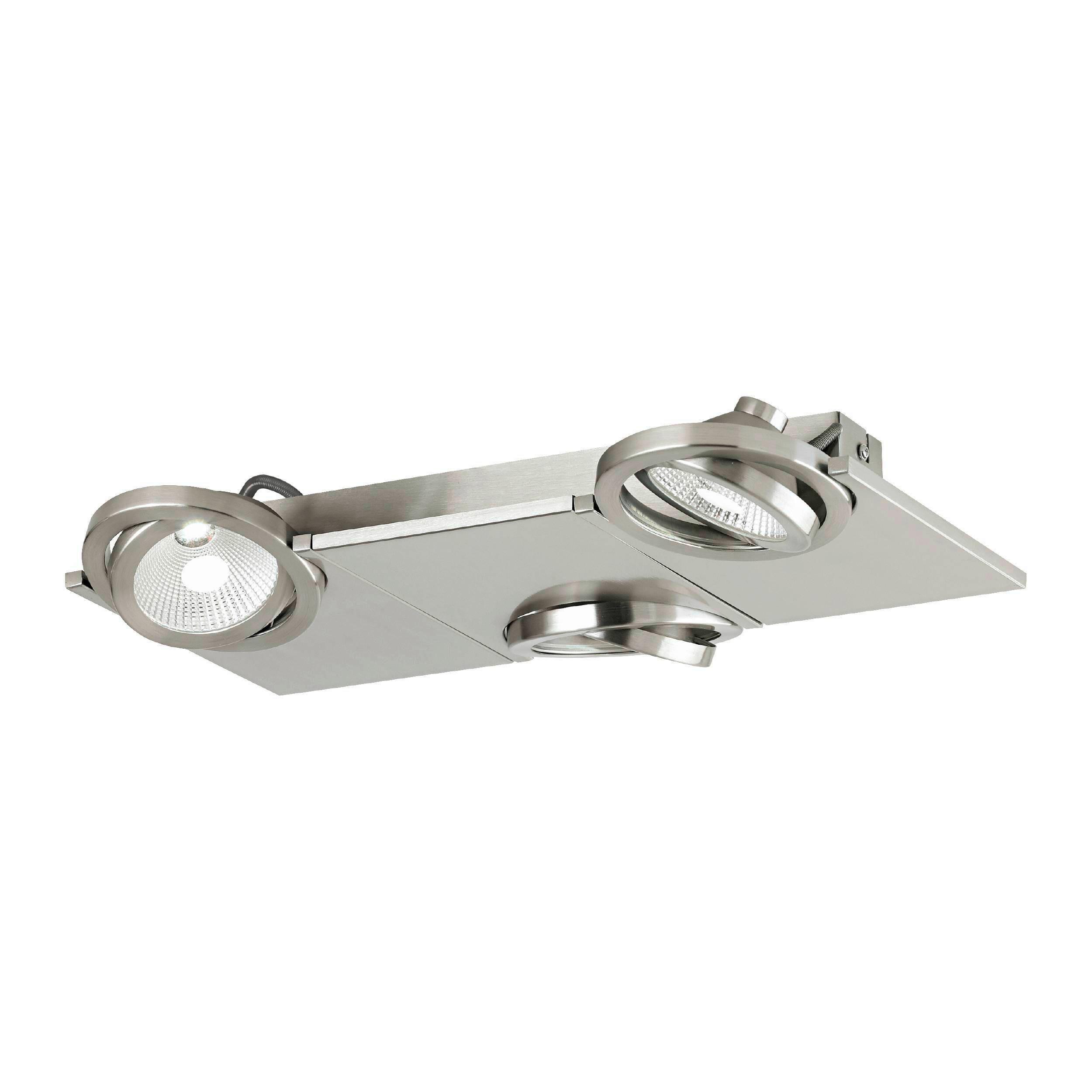 Led-deckenstrahler 39249_brea - Weiß/Nickelfarben, KONVENTIONELL, Glas/Metall (42/29/6cm) - Eglo