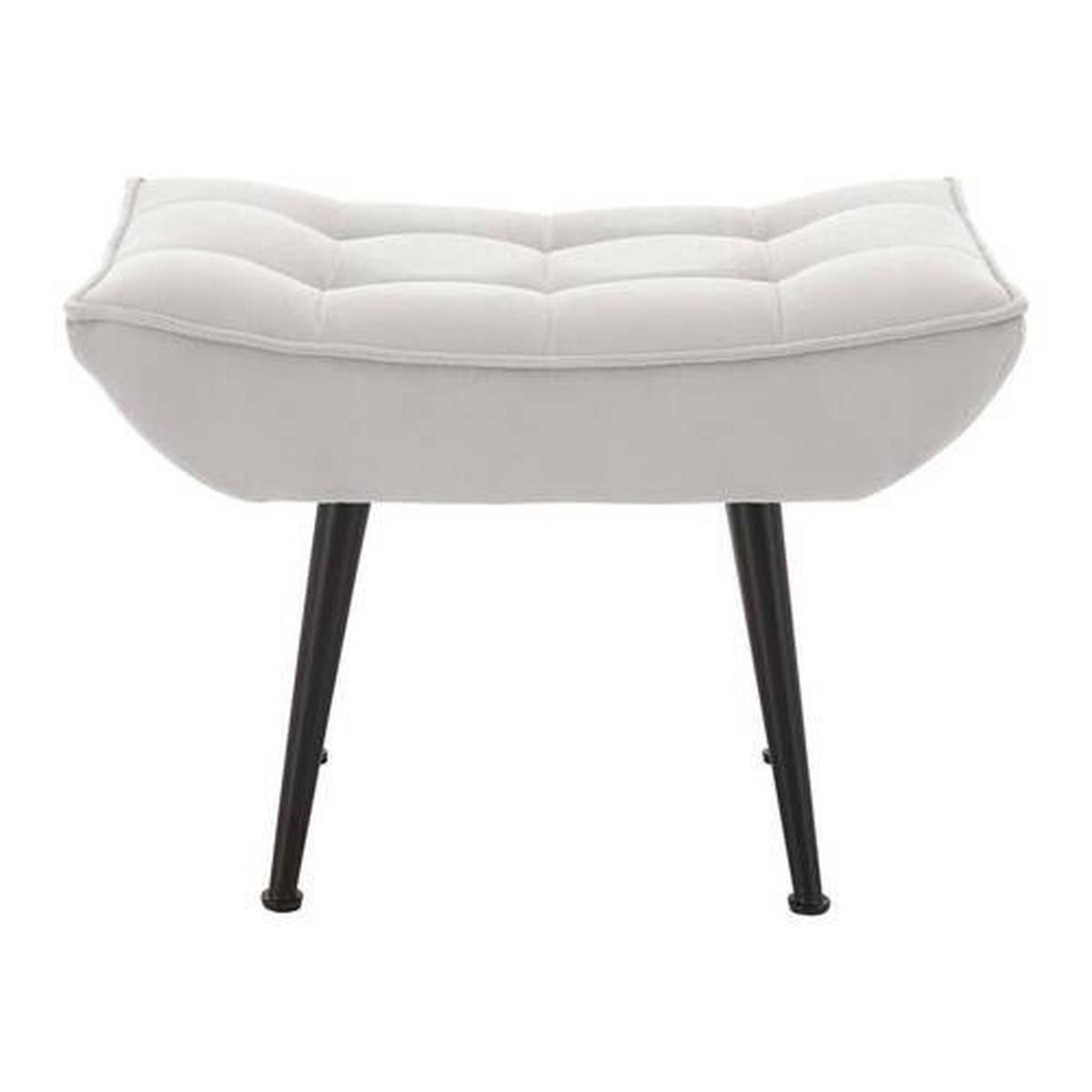 Čalouněné křeslo s podnožkou TOMA, světlešedé - černá/světle šedá, Moderní, kov/dřevo (68/95/66cm) - Bessagi Home