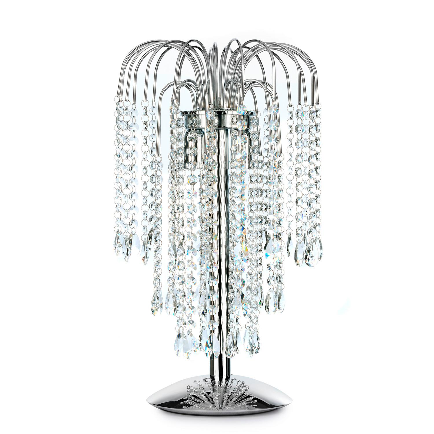 Kristall-Tischleuchte 4698/Lg - Chromfarben, LIFESTYLE, Glas/Metall (25/50cm)
