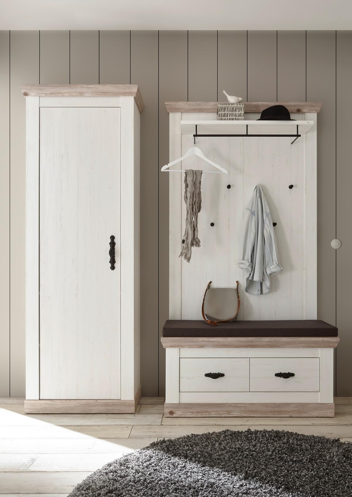 Garderobe Florenz Pinienfarben/Hellbraun 190 cm - Hellbraun/Pinienfarben, Design, Holzwerkstoff (190/201/45cm) - MID.YOU